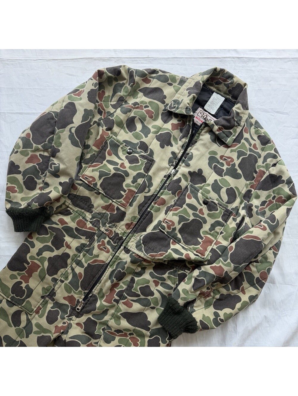 Vintage Walls Blizzard-Pruf Camo Insulated Coveralls Large Hunting 42 44 Duck
